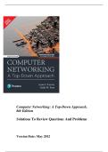 Solution Manual For Computer Networking&colon; A Top-Down Approach 8th Edition By James Kurose&colon;latest edition&lpar;2026&rpar;