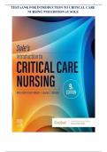 Test Bank for Introduction to Critical Care Nursing &lpar;9th Edition&rpar; by Sole &vert; Complete Exam Question Set full update 2025