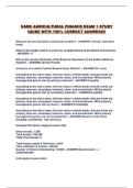 UARK AGRICULTURAL FINANCE EXAM 1 STUDY GUIDE WITH 100&percnt; CORRECT ANSWERS&excl;&excl;