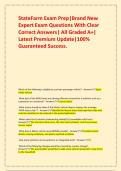 StateFarm Exam Prep&vert;Brand New Expert Exam Questions With Clear Correct Answers&vert; All Graded A&plus;&vert; Latest Premium Update&vert;100&percnt; Guaranteed Success&period;