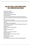 ACC 401 EXAM 1 2026 UPDATE WITH 100&percnt; VERIFIED SOLUTIONS&excl;&excl;