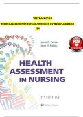 &ast;&ast;&ast;&ast;INSTANT DOWNLOAD&ast;&ast;&ast;&ast;&ast;TEST BANK Health Assessment in Nursing &lpar;7TH&rpar; by Janet R Weber & Jane H Kelley Chapters 1-34 UPDATED&vert; Latest Practice Exam 100&percnt; Veri&filig;ed Answers