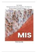TEST BANK For Management Information Systems&comma; 11th Edition by Hossein Bidgoli&comma; Verified Chapters 1 - 14&comma; Complete Newest Version