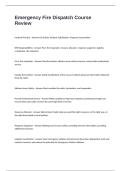 Emergency Fire Dispatch Course Review Questions and Answers