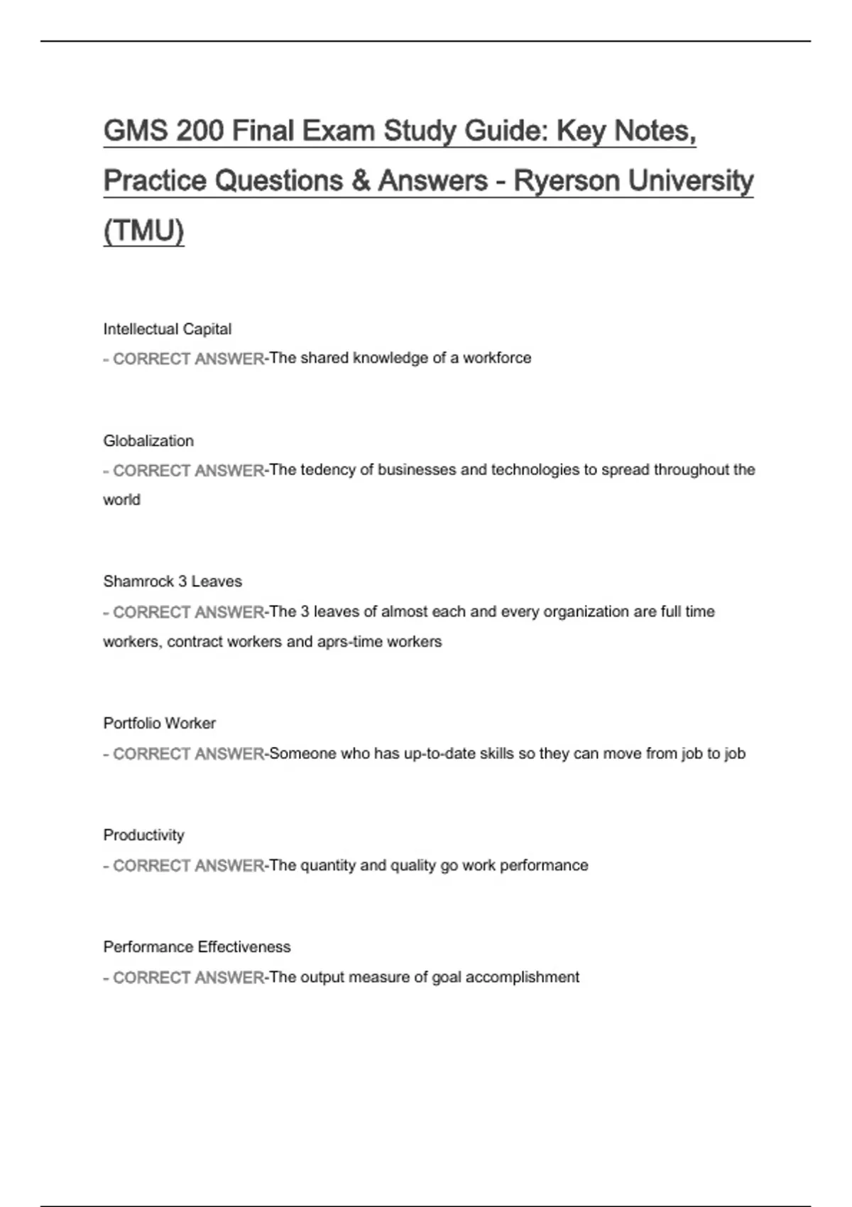 GMS 200 Final Exam Study Guide | Key Notes, Practice Questions ...