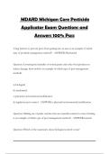 MDARD Michigan Core Pesticide Applicator Exam Questions and Answers 100&percnt; Pass