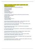 EVENT PLANNING EXAMS SCRIPT QUESTIONS AND ANSWERS GRADED A&plus;