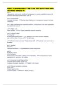 EVENT PLANNING PRACTICE EXAM TEST QUESTIONS AND ANSWERS GRADED A&plus;