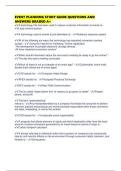EVENT PLANNING STUDY GUIDE QUESTIONS AND ANSWERS GRADED A&plus;