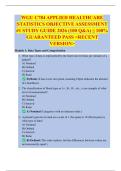 WGU C784 APPLIED HEALTHCARE  STATISTICS OBJECTIVE ASSESSMENT  &num;1 STUDY GUIDE 2026 &lpar;100 Q&A&rpar; &vert;&vert; 100&percnt;  GUARANTEED PASS <RECENT  VERSION>