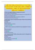 LDR-302S ORGANIZATIONAL CULTURE  EXAM STUDY GUIDE 2026 &lpar;100&percnt; CORRECT  ANSWERS&rpar; &vert;&vert; 100&percnt; GUARANTEED PASS  <RECENT VERSION>