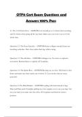 OTFit Cert Exam Questions and Answers 100&percnt; Pass