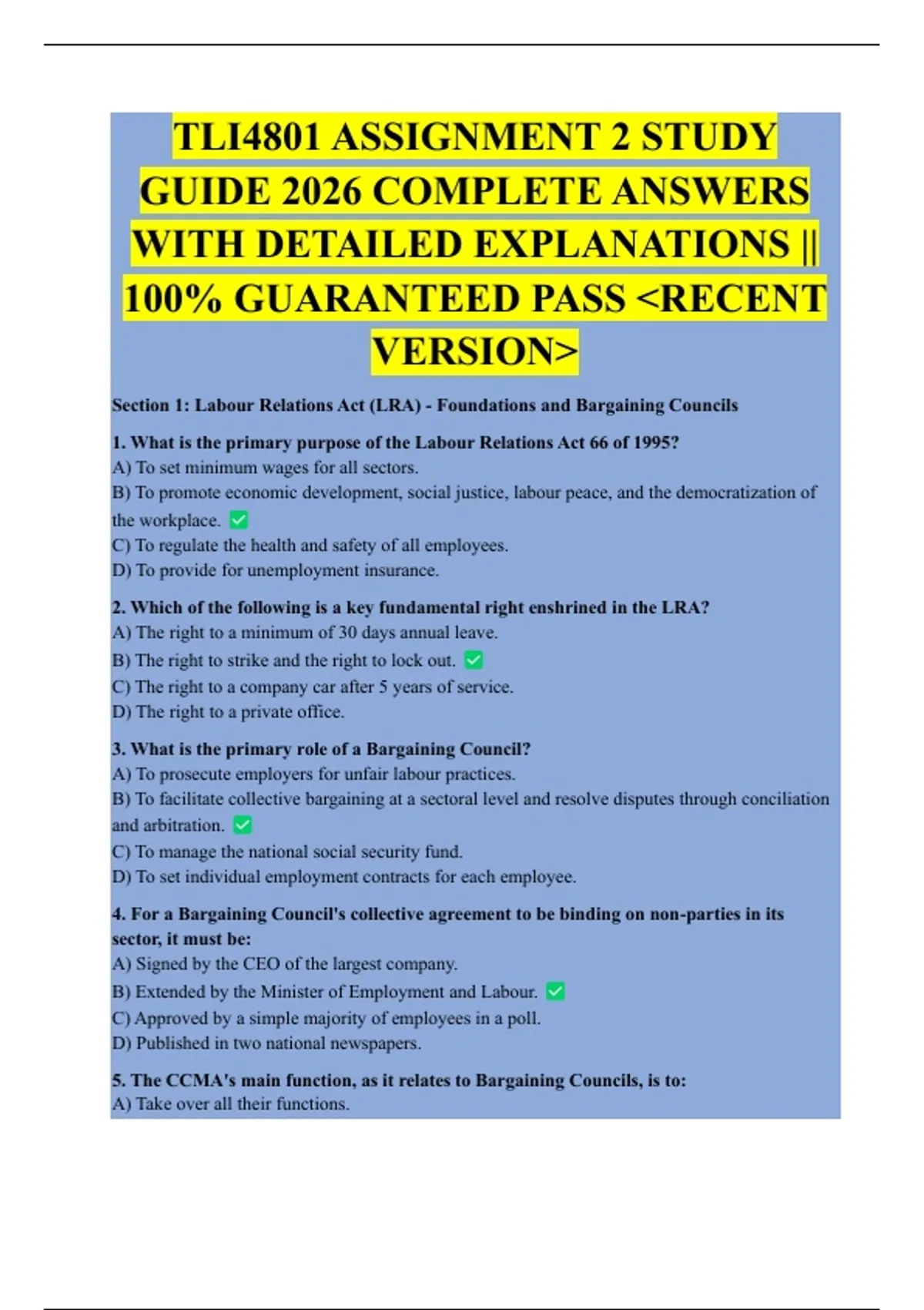 Ets Study Guide TLI4801 ASSIGNMENT 2 STUDY GUIDE 2026 COMPLETE ANSWERS WITH DETAILED ...