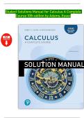 Student Solutions Manual for Calculus&colon; A Complete Course&comma; 10th Edition by Adams & Essex