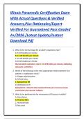 Illinois Paramedic Certification Exam With Actual Questions & Verified Answers&comma;Plus Rationales&sol;Expert Verified For Guaranteed Pass Graded A&plus;&sol;2026 &sol;Latest Update&sol;Instant Download Pdf