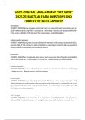 NOCTI GENERAL MANAGEMENT TEST LATEST 2025-2026 ACTUAL EXAM QUESTIONS AND CORRECT