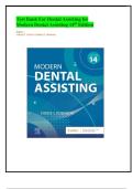 Test Bank for Modern Dental Assisting 14th Edition &vert; All Chapters &vert; Smith & Robinson &vert; Evolve Resources
