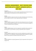 GENERAL MANAGEMENT - NOCTI REVIEW EXAM QUESTIONS WITH CORRECT ANSWERS RATED A&plus;