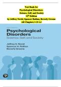 Test Bank for Psychological Disorders&colon; Science&comma; Self&comma; and Society 12th Edition Nevid &vert; All Chapters 1-15 &vert; Includes Multiple Choice&comma; True&sol;False & Essay Questions