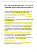 CDL Passenger Endorsement Test sample&vert; Questions with Correct Answers &vert; Verified