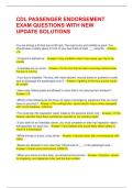 CDL PASSENGER ENDORSEMENT EXAM QUESTIONS WITH NEW UPDATE SOLUTIONS