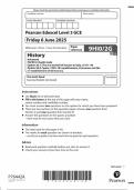 2025 Pearson Edexcel A Level History Paper 2 &lpar;9HI0&sol;2G&colon; Spain&comma; 1930&ndash;78&colon; republicanism&comma; Francoism and the re-establishment of democracy&rpar;