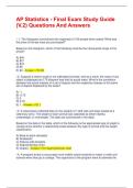 AP Statistics - Final Exam Study Guide &lpar;V&period;2&rpar; Questions And Answers