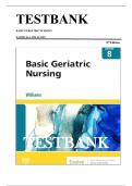Basic Geriatric Nursing 8th Edition by Patricia A&period; Williams Test Bank covering All chapters&period; Answers are provided