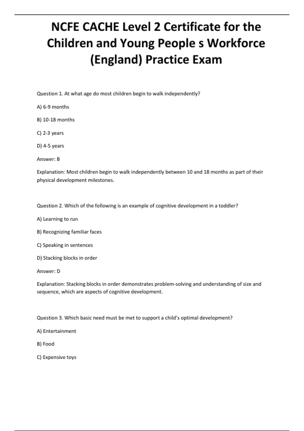 NCFE CACHE Level 2 Certificate for the Children and Young People s ...