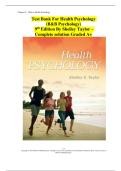 Health Psychology 9th Edition Taylor Test Bank &vert; Complete Solution Graded A&plus;