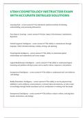 UTAH COSMETOLOGY INSTRUCTOR EXAM WITH ACCURATE DETAILED SOLUTIONS