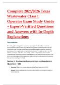 Texas Wastewater Class I Operator Exam Study Guide &lpar;2025&ndash;2026&rpar; &ndash; Complete TCEQ Preparation with Expert-Verified Questions and Explanations