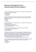 Business Management and Administration Exam-Graded A