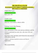 NR 228 FINAL EXAM  QUESTIONS WITH CORRECT VERIFIED ANSWERS  &vert;  100&percnt; PASS &lpar;A&plus; CERTIFIED&rpar;
