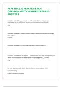 RCFE TITLE 22 PRACTICE EXAM QUESTIONS WITH VERIFIED DETAILED ANSWERS