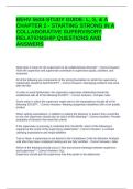BEHV 5634-STUDY GUIDE&colon; L&comma; S&comma; & A CHAPTER 2 - STARTING STRONG IN A COLLABORATIVE SUPERVISORY RELATIONSHIP QUESTIONS AND ANSWERS
