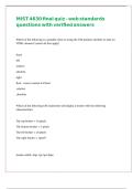 MIST 4630 final quiz - web standards questions with verified answers