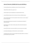 General Chemistry &lpar;CHEM111H&rpar; Accurate Definitions 