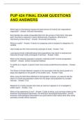 PUP 424 FINAL EXAM QUESTIONS AND ANSWERS 