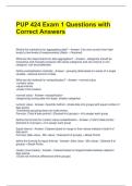 PUP 424 Exam 1 Questions with Correct Answers 