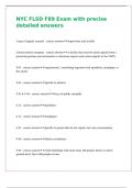 NYC FLSD F89 Exam with precise detailed answers
