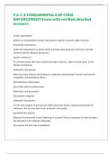 F&period;A&period;C&period;E FUNDAMENTALS OF CODE ENFORCEMENT Exam with verified detailed answers