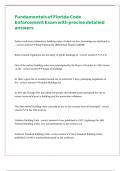 Fundamentals of Florida Code Enforcement Exam with precise detailed answers