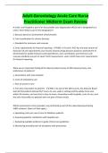 Adult-Gerontology Acute Care Nurse Practitioner Midterm Exam Review