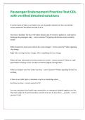 Passenger Endorsement Practice Test CDL with verified detailed solutions