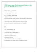 CDL Passenger Endorsement Exam with precise detailed answers