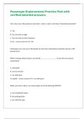 Passenger Endorsement Practice Test with verified detailed answers 