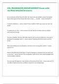 CDL PASSENGER ENDORSEMENT Exam with verified detailed answers