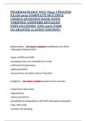 PHARMACOLOGY WGU D441 UPDATED EXAM 2025 COMPLETE MULTIPLE CHOICE QUESTION BANK WITH VERIFIED ANSWERS&comma;DETAILED EXPLANATIONS  AND 100&percnt; PASS GUARANTEE &lpar;LATEST EDITION&rpar;