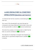 AAMI CREMATORY & CEMETERY  OPERATIONS Questions and Answers 